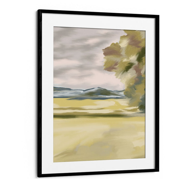 Stunning BRANCHING SHADOWS II, LANDSCAPE PAINTINGS in a black frame, capturing nature's beauty to enhance your space.