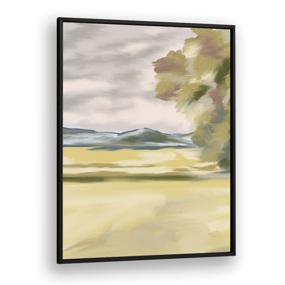 Captivating BRANCHING SHADOWS II, LANDSCAPE PAINTINGS in a sleek black frame, enhancing your space with natural beauty.