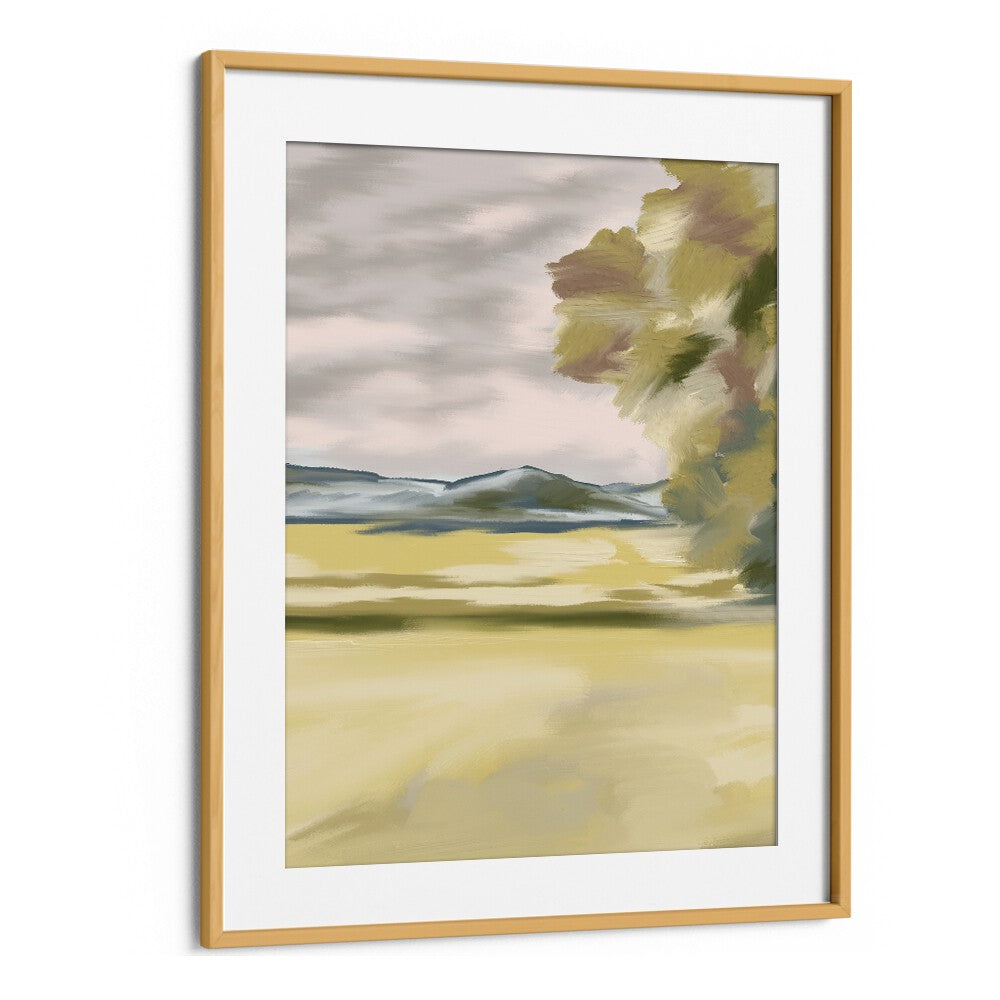 Captivating BRANCHING SHADOWS II, LANDSCAPE PAINTINGS in an elegant oak frame, perfect for enhancing your space.