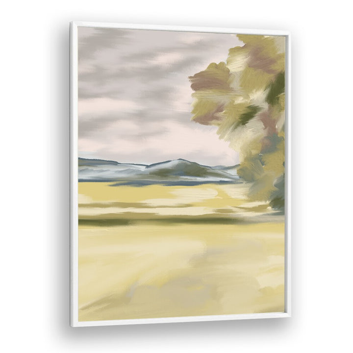 Captivating BRANCHING SHADOWS II, LANDSCAPE PAINTINGS in a sleek white frame, perfect for enhancing your space.