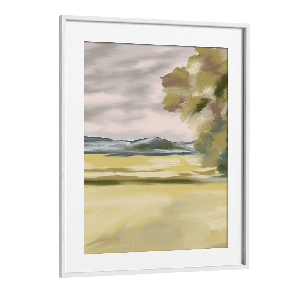 Enchanting BRANCHING SHADOWS II, LANDSCAPE PAINTINGS in a white frame, perfect for transforming your space.
