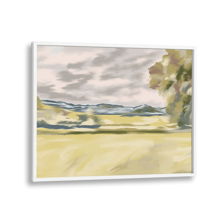 Serene BRANCHING SHADOWS, LANDSCAPE PAINTINGS in a white frame, enhancing nature's beauty in your space.