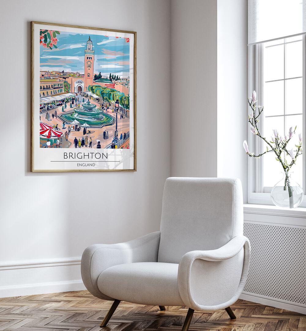 Brighton - England travel posters beautifully showcase the vibrant charm of this iconic seaside city.