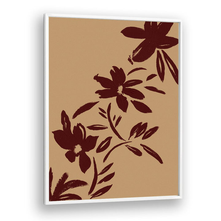 Elegant BRUSHSTROKES FLOWERS, FLORAL FLOWER PAINTINGS in a white frame, perfect for transforming your living space.