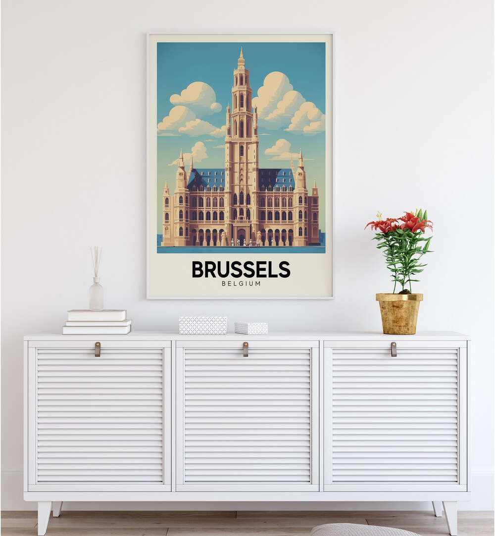 Stunning BRUSSELS - BELGIUM-II, TRAVEL POSTERS showcasing the city's elegance, perfect for art lovers and travelers.