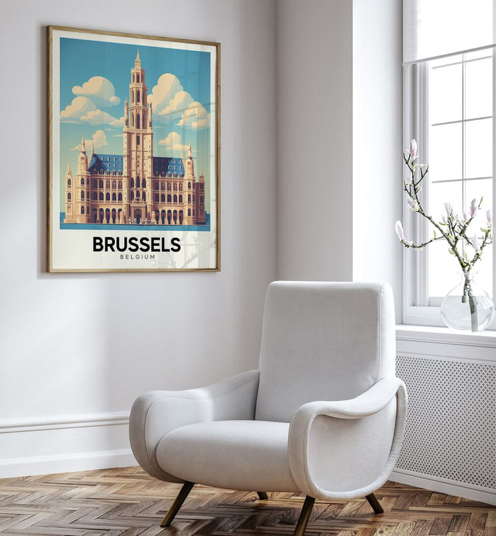 Stunning BRUSSELS - BELGIUM-II, TRAVEL POSTERS showcasing the city's charm and historical elegance in wall art.