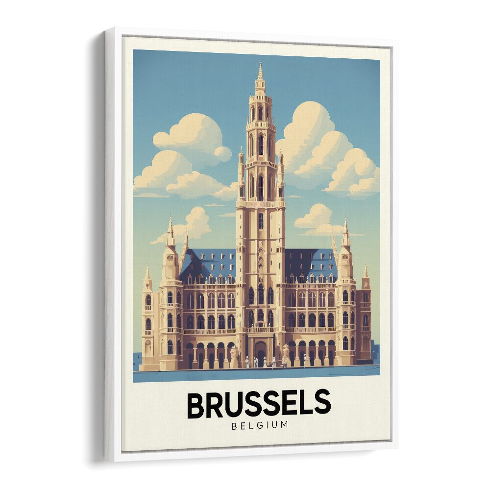 Charming BRUSSELS - BELGIUM-II, TRAVEL POSTERS showcasing the iconic architecture of Brussels in elegant wall art.