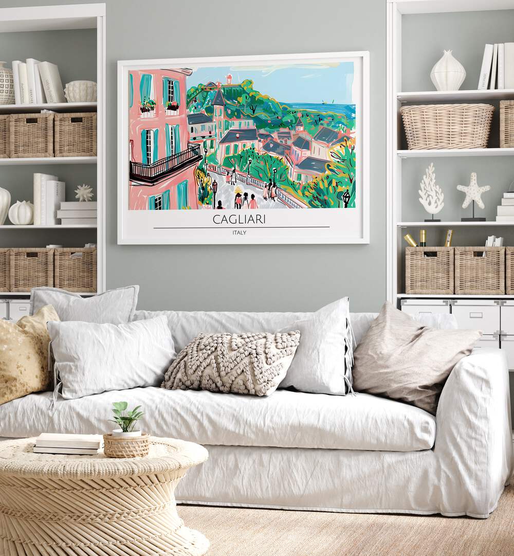 cagliari city-italy travel posters Artwork I placed on a Wall