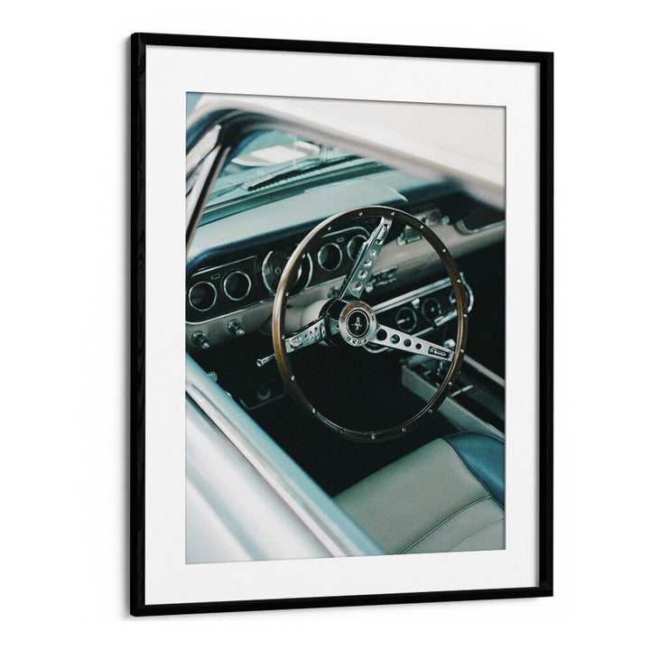 Classic Car VII, car posters featuring a stylish vintage steering wheel in a black frame, perfect for any space.