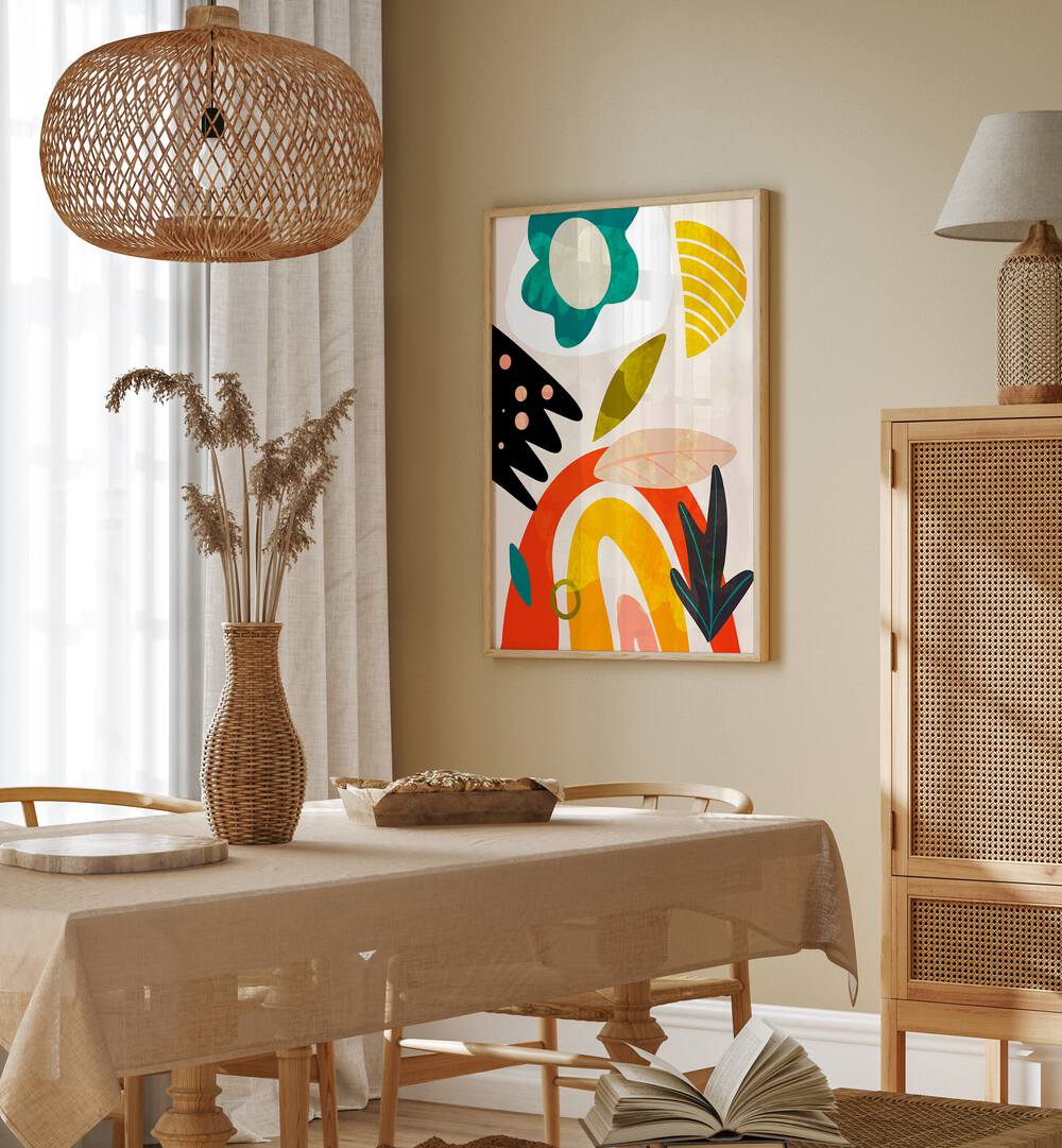 Bright and colorful "Cutouts Bauhaus II Kopie, Abstract Paintings" by Ana Rut Bre enhances modern interiors beautifully.