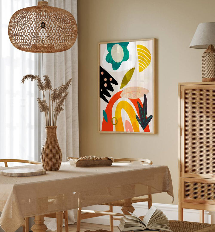 Bright and colorful "Cutouts Bauhaus II Kopie, Abstract Paintings" by Ana Rut Bre enhances modern interiors beautifully.