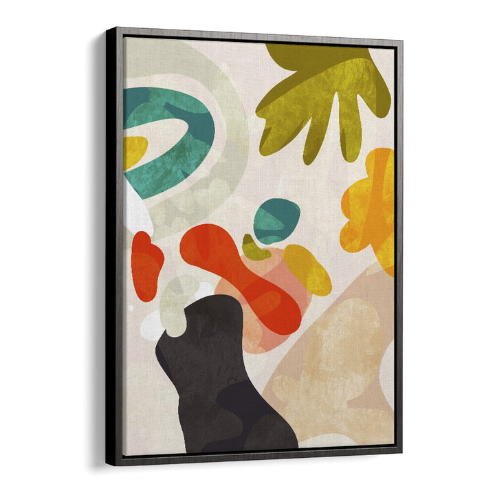 Colorful abstract painting, "CUTOUTS BAUHAUS III KOPIE," by Ana Rut Bre, perfect for modern wall art collections.