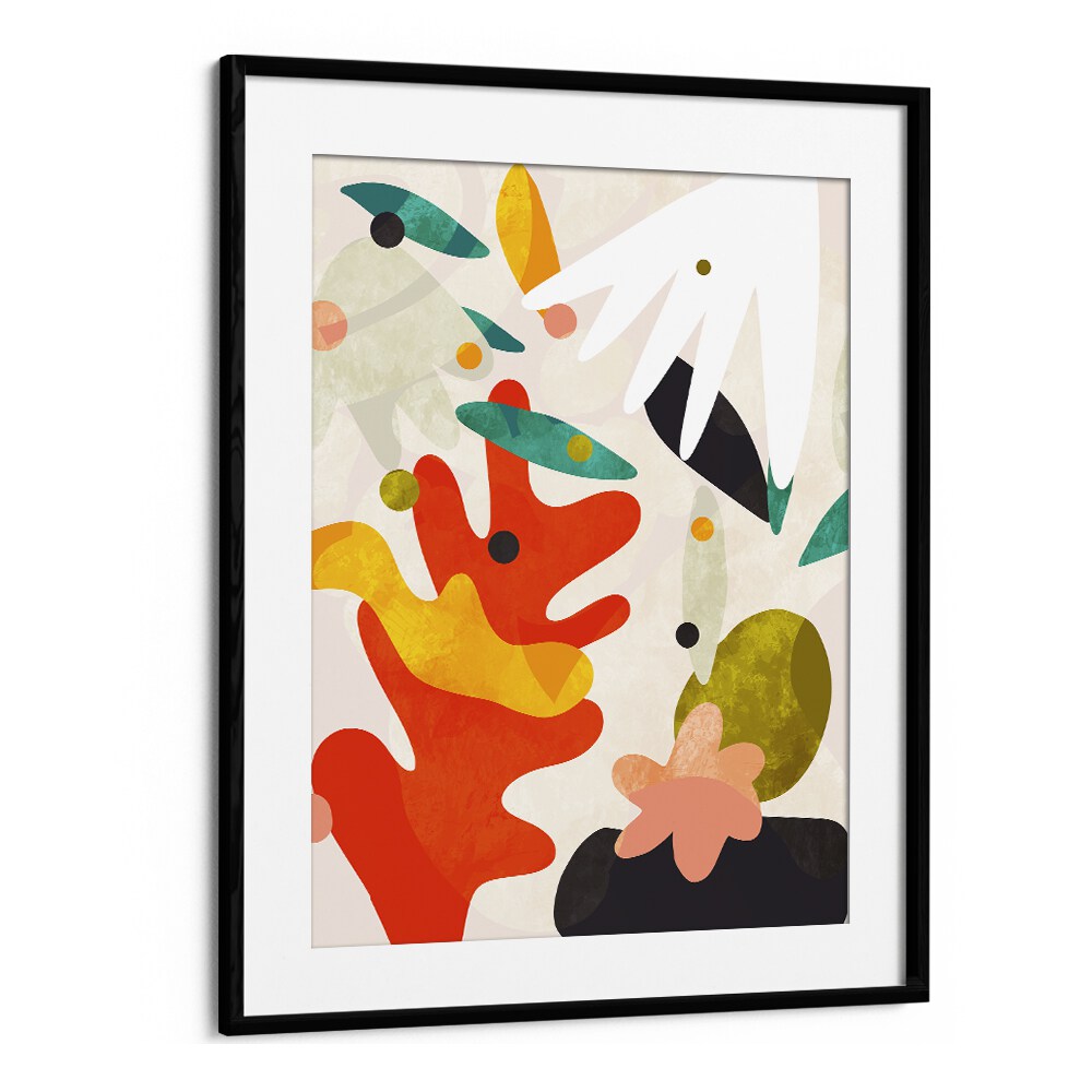 Vibrant abstract painting "Cutouts Bauhaus IV Kopie" enhances your space with modern artistry, perfect for any decor.