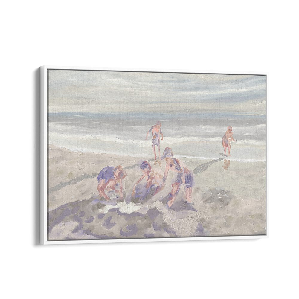 Serene CUZZIES AT THE BEACH landscape painting showcasing joyful figures enjoying the tranquil beach scene. BEACH PAINTINGS.