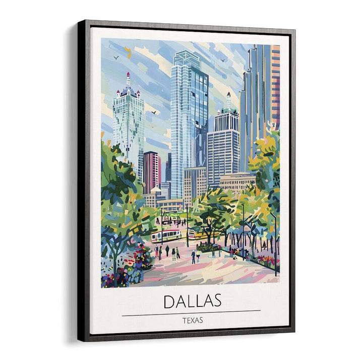 dallas-texas travel posters in Black Floater Frame