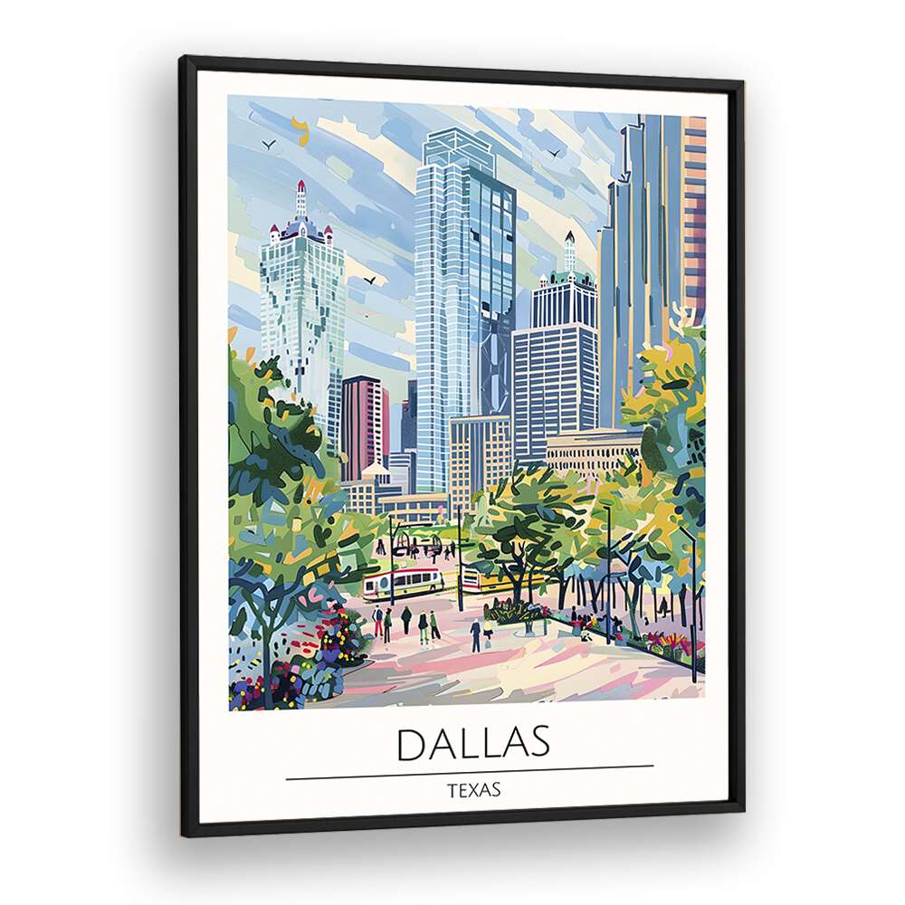 dallas-texas travel posters in Black Plain Frame