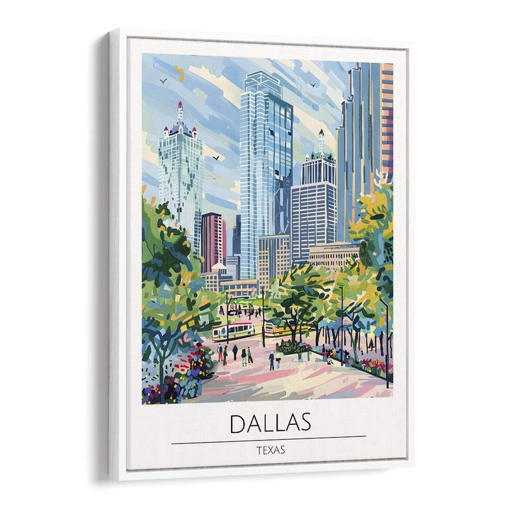 dallas-texas travel posters in White Floater Frame