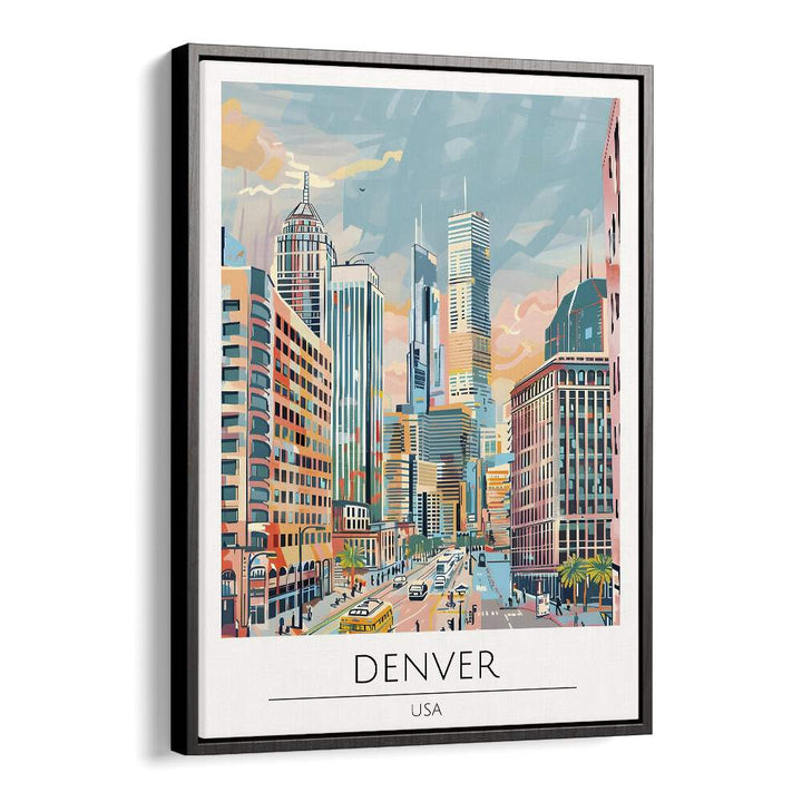 denver-usa travel posters in Black Floater Frame