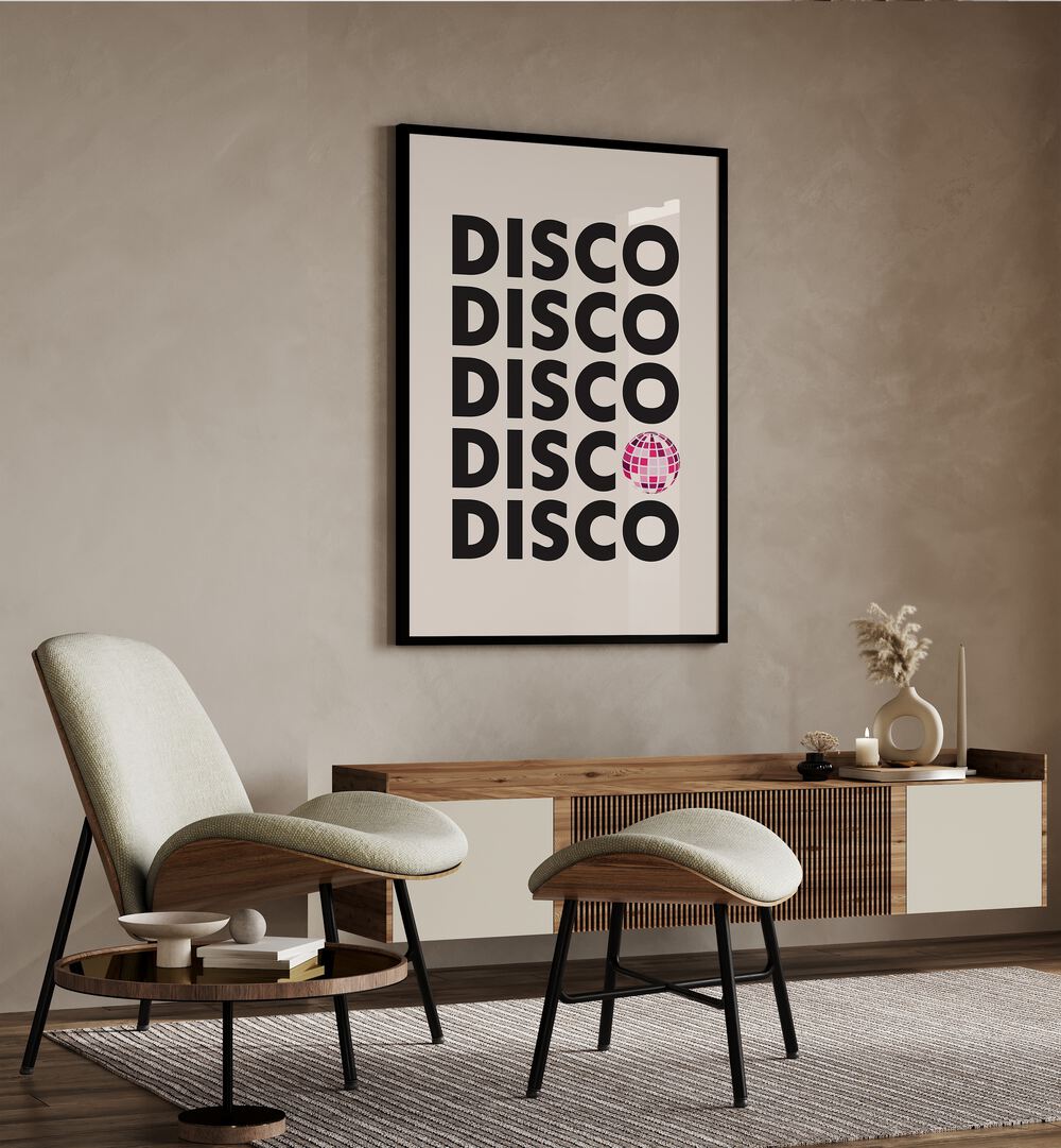Vibrant DISCO Quotes poster showcasing bold typography, perfect for enhancing your creative space.
