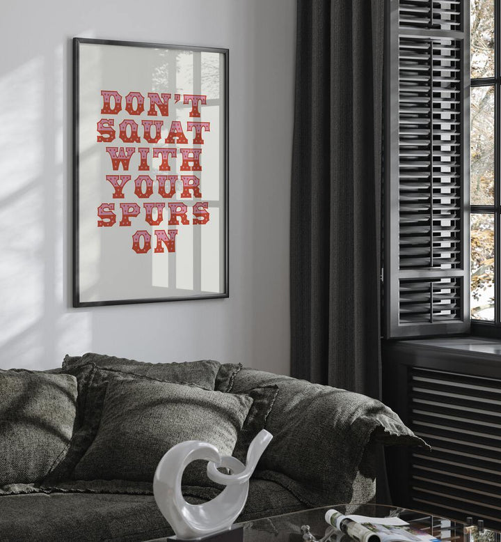 Transform your space with this humorous wall art print featuring the quote "DON'T SQUAT, QUOTES" for a witty touch.