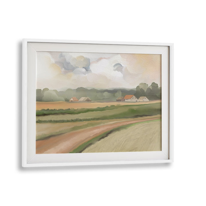 Transform your space with EASTERN CAPE DREAMING, LANDSCAPE PAINTINGS featuring serene landscapes in a white frame.