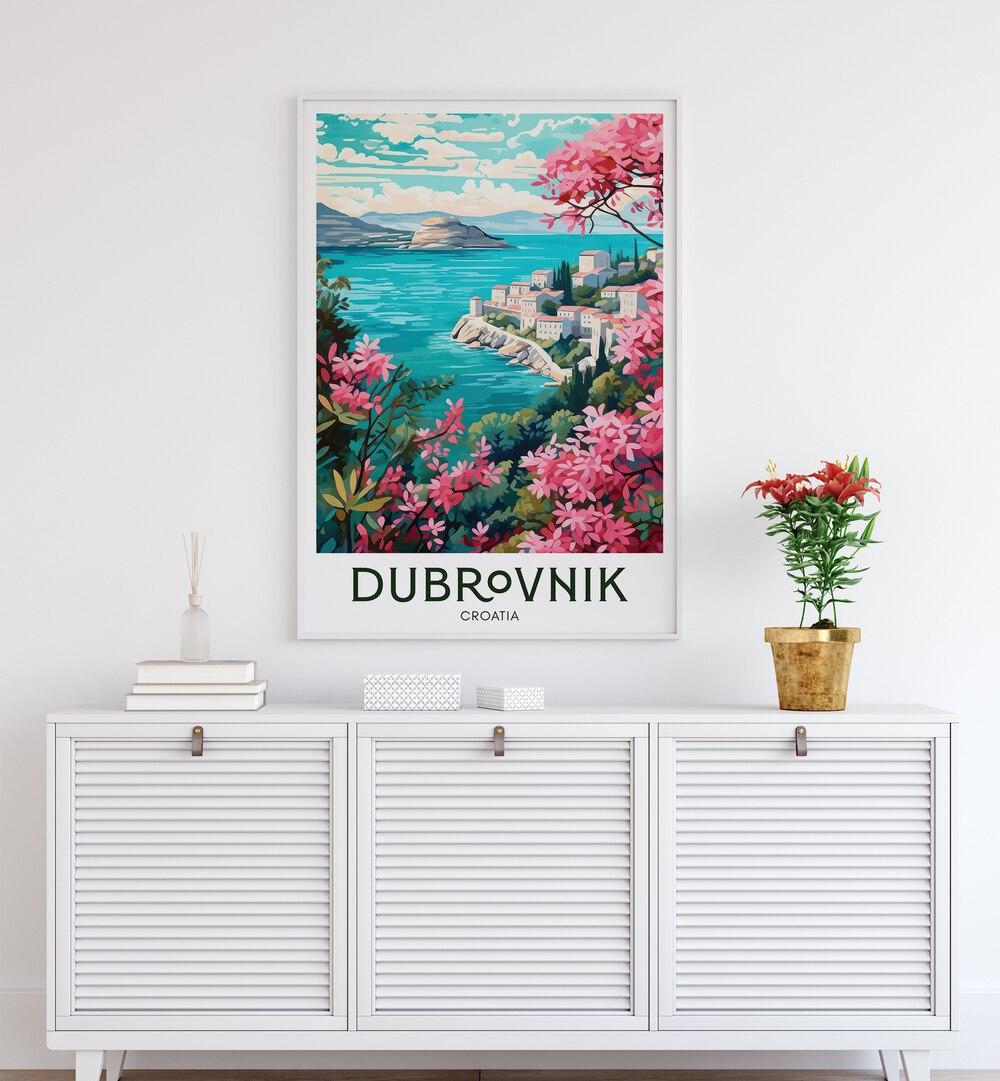 enchanting dubrovnik travel posters Artwork II placed on a Wall