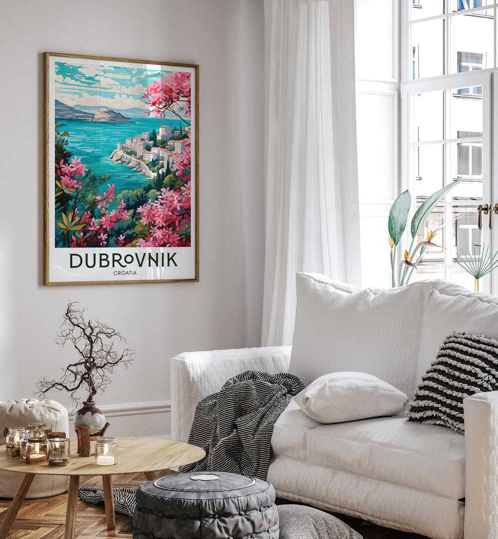 enchanting dubrovnik travel posters Artwork III placed on a Wall