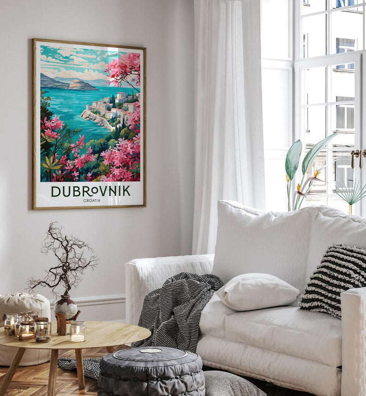enchanting dubrovnik travel posters Artwork III placed on a Wall