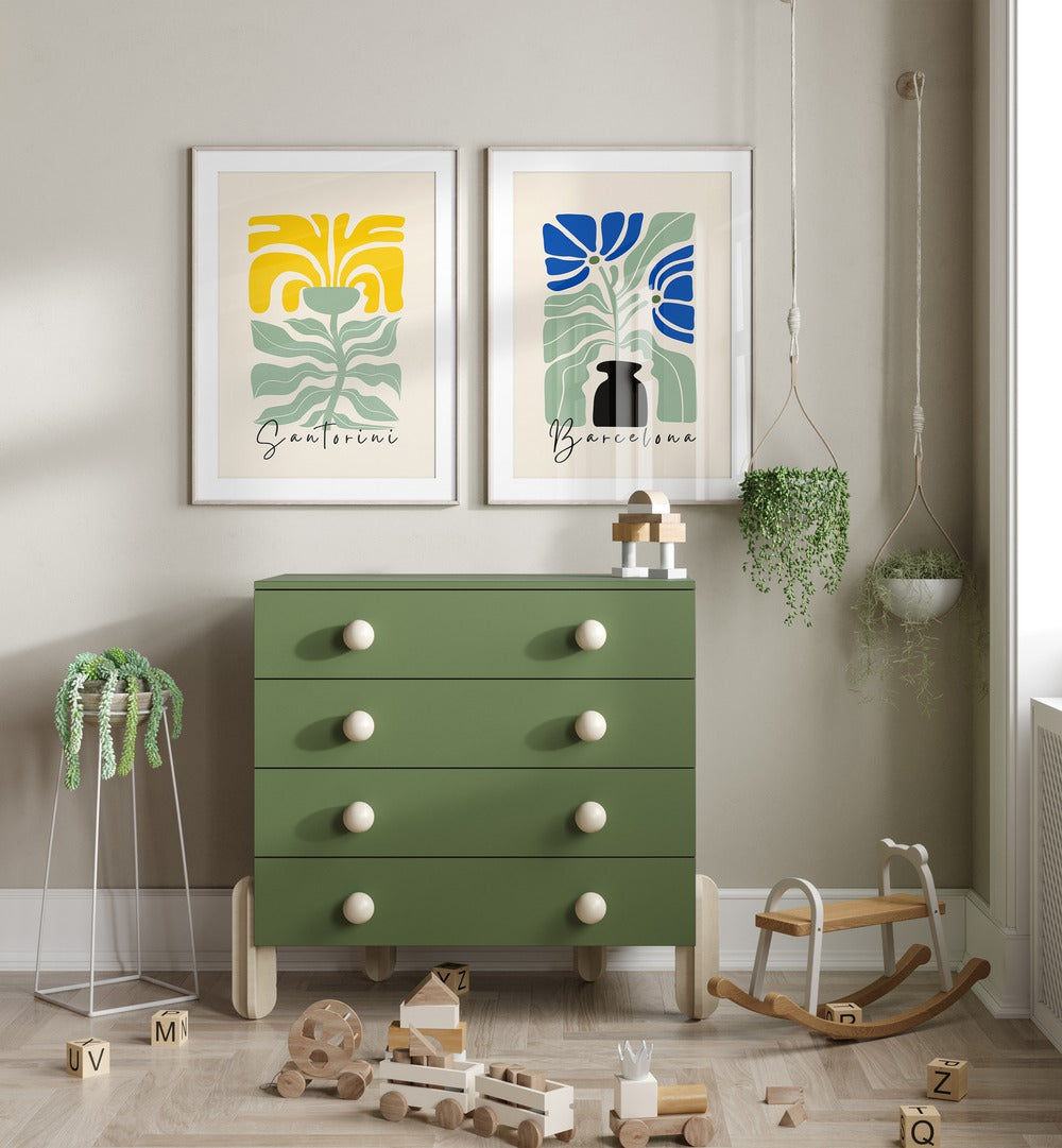 Enhance your home with the FLORA VOL-I, SET OF 2 PAINTINGS, showcasing vibrant botanical art in stylish frames.