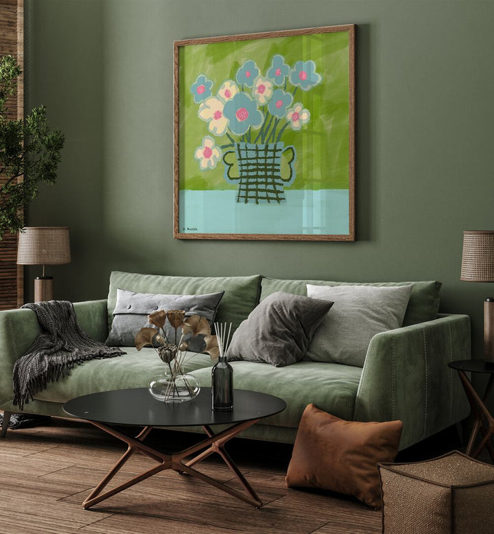 Elegant FLOWER VASE with unique women illustration, perfect for showcasing FLORAL FLOWER PAINTINGS in your home decor.