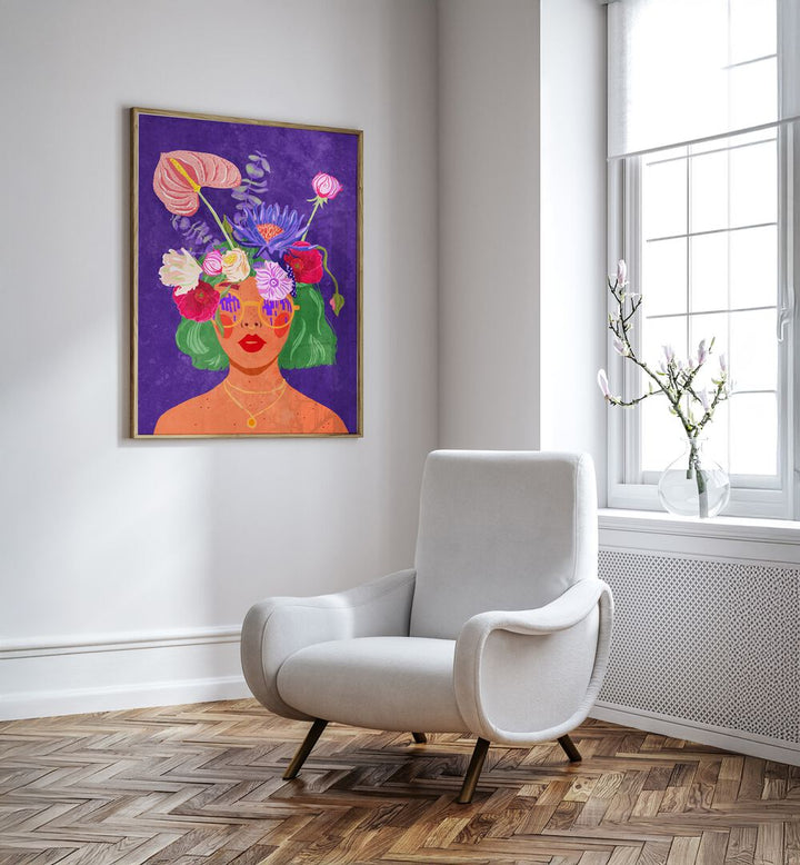 Colorful "Flower Head" fashion poster by Raissa Oltmanns, adding nature's charm to your space with vibrant art.