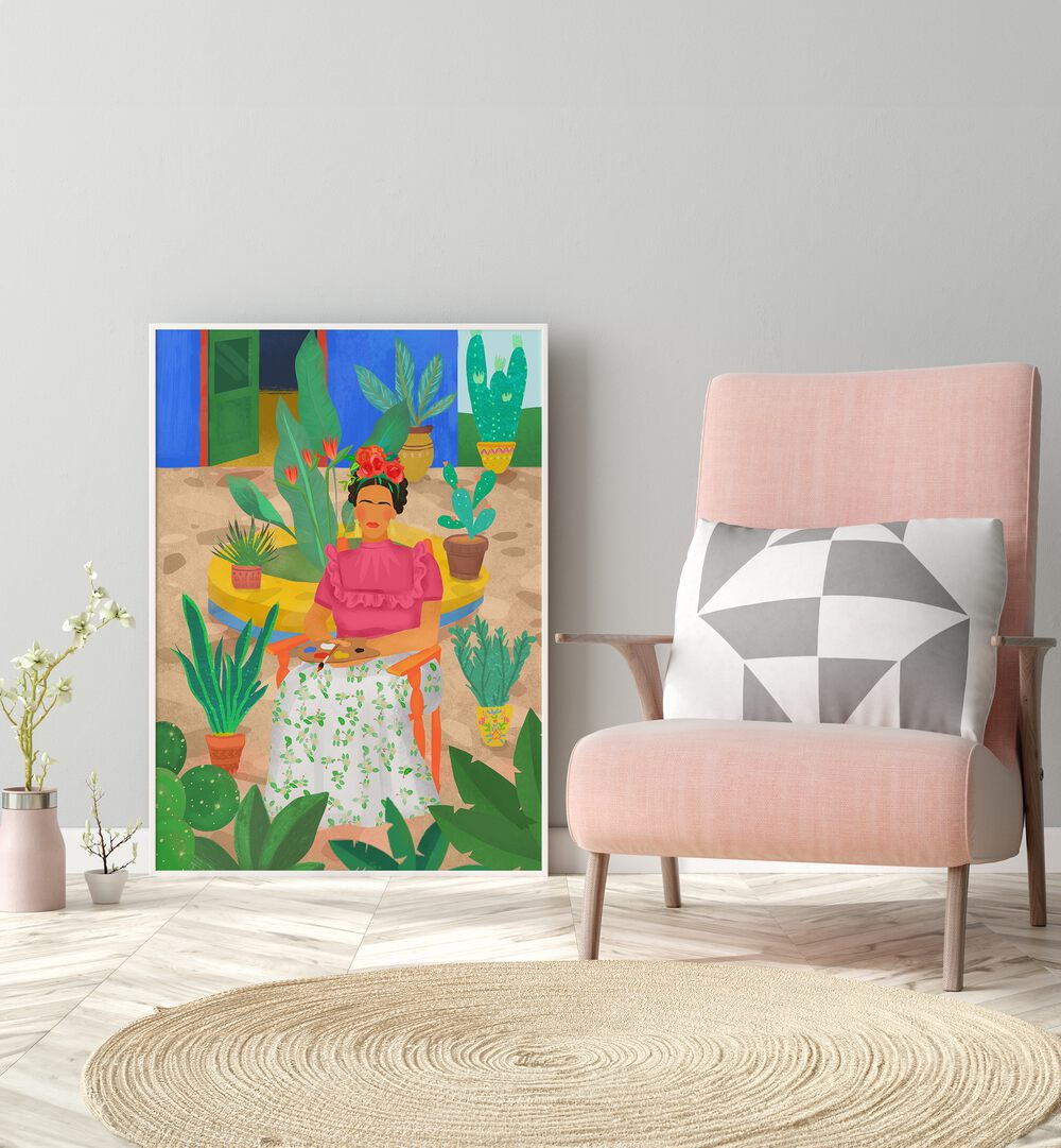 Colorful Frida I, PORTRAITS by Petra Lidze, perfect for transforming your living space with artistic elegance.