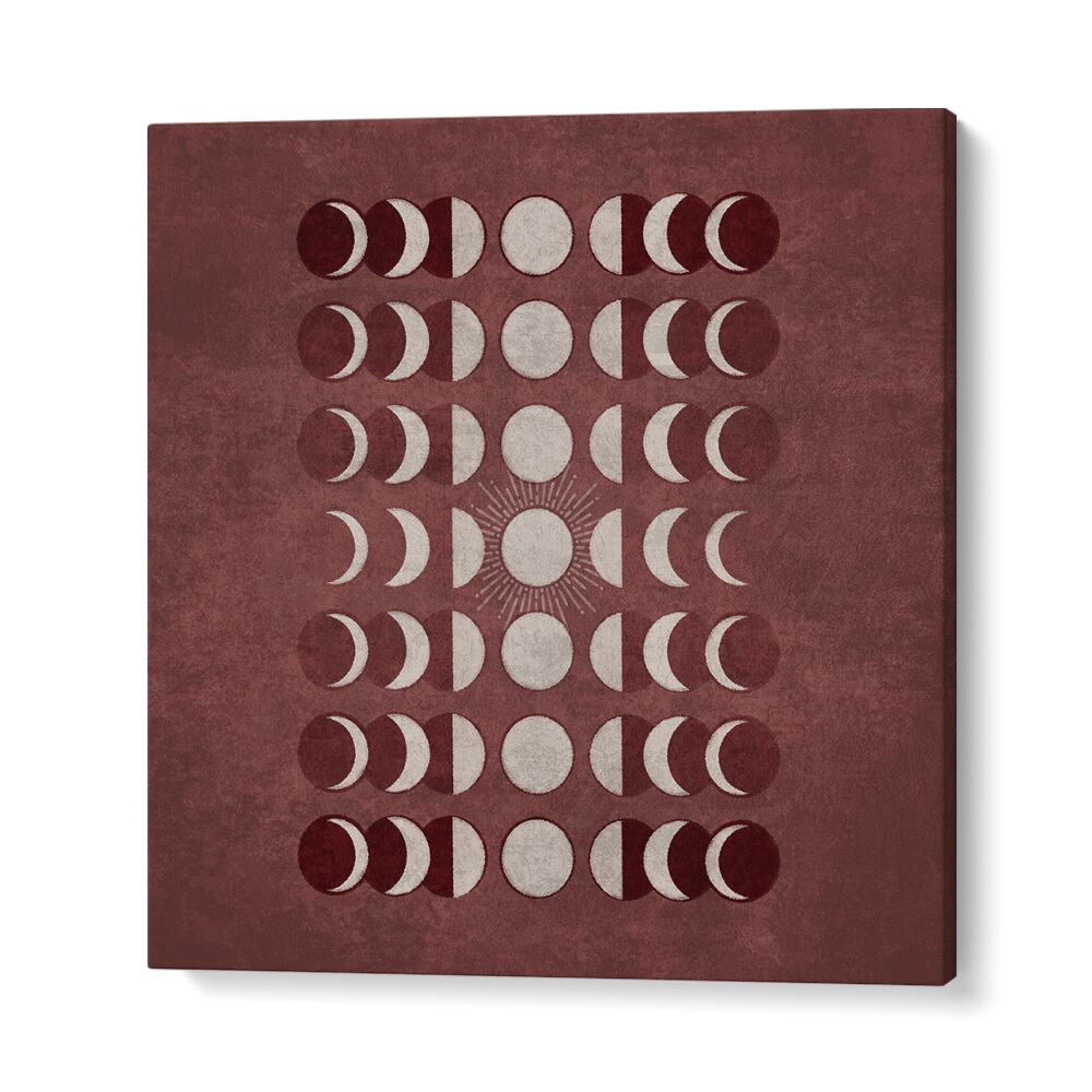 Elegant VISNE MOONS PHASES, BOHO ART PAINTINGS showcasing celestial beauty on premium canvas by Emel Tunaboylu.