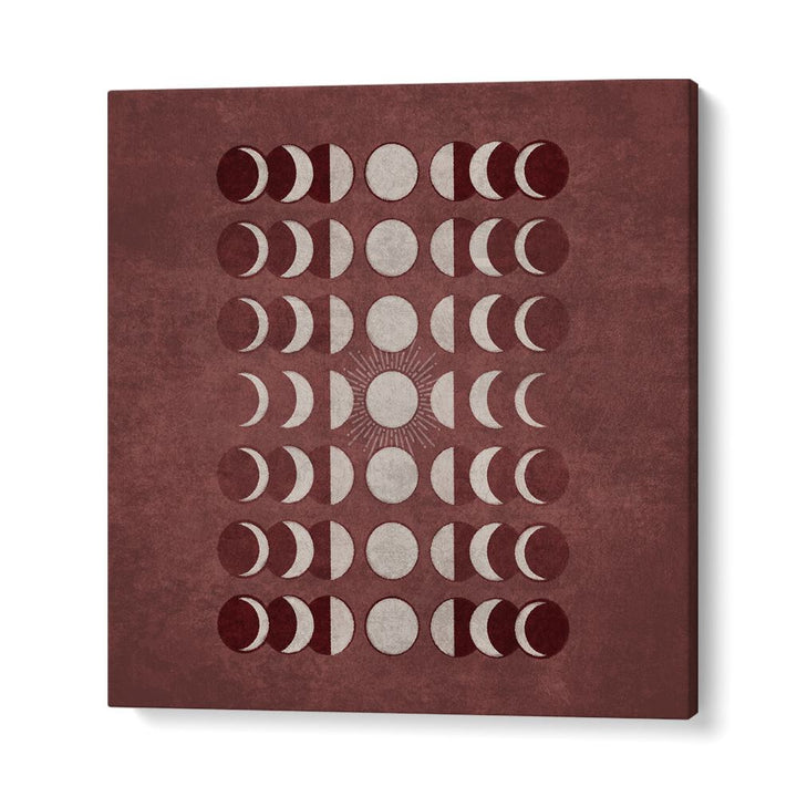Elegant VISNE MOONS PHASES, BOHO ART PAINTINGS showcasing celestial beauty on premium canvas by Emel Tunaboylu.
