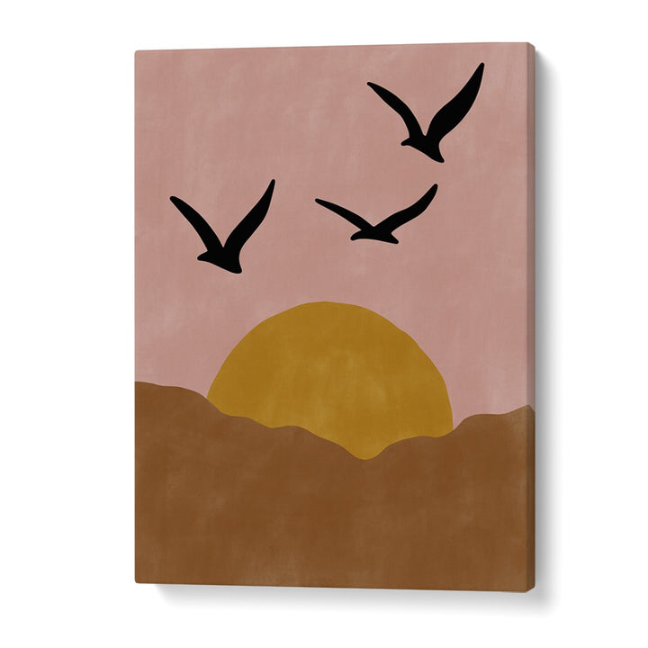 Stunning TWILIGHT, LANDSCAPE PAINTINGS by Elena Ristova, featuring serene colors and graceful birds at sunset.