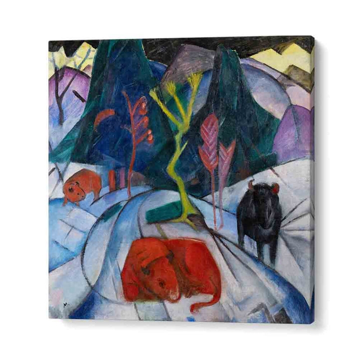 Egyptian painting - BISON IN WINTER (RED BISON ) (1913) by Asianmonk