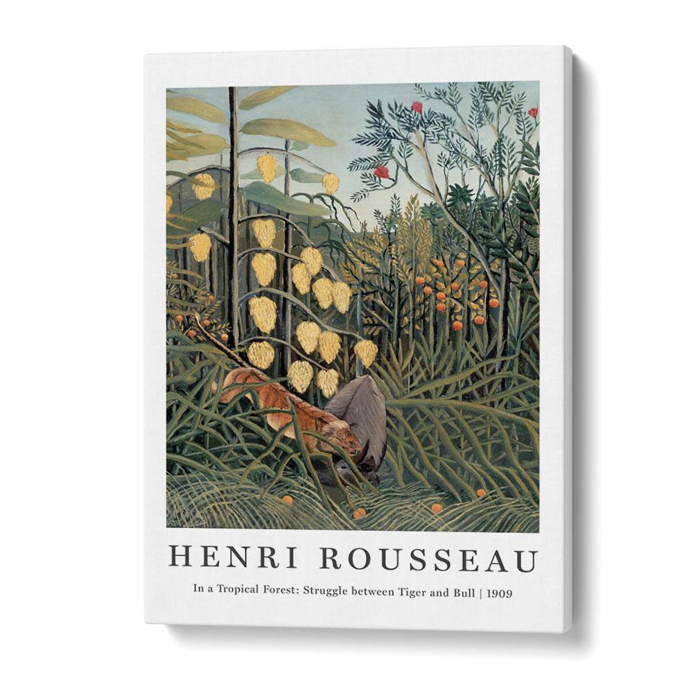 HENRI ROUSSEAU painting - JUNGLE ALLEGORY: HENRI ROUSSEAU'S 'IN A TROPICAL FOREST: STRUGGLE BETWEEN TIGER AND BULL' (1909) by Asianmonk