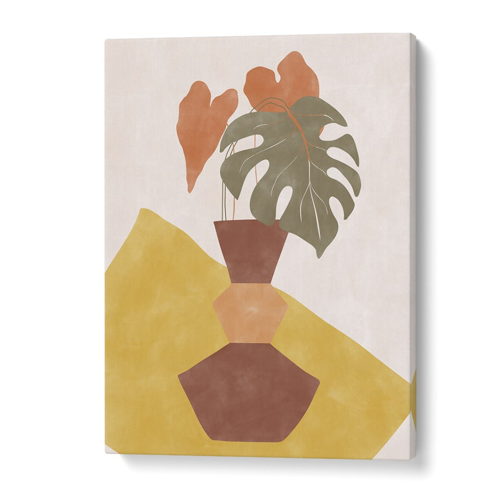 Stylish BROWN FLOWER POT , BOHO ART PAINTINGS by Elena Ristova, perfect for enhancing any space with nature's beauty.