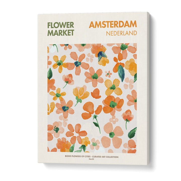 Bright and colorful AMSTERDAM, FLORAL FLOWER PAINTINGS by Emel Tunaboylu, perfect for vibrant home decor.