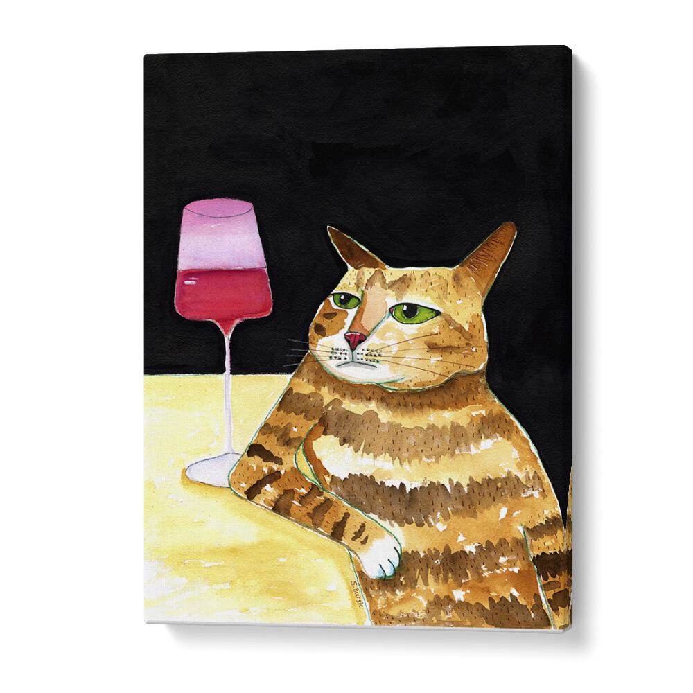 Enjoy the CAT FRIDAY NIGHT DRINKS WINE FUNNY CAT HUMOUR art, perfect for cat lovers and wine enthusiasts!