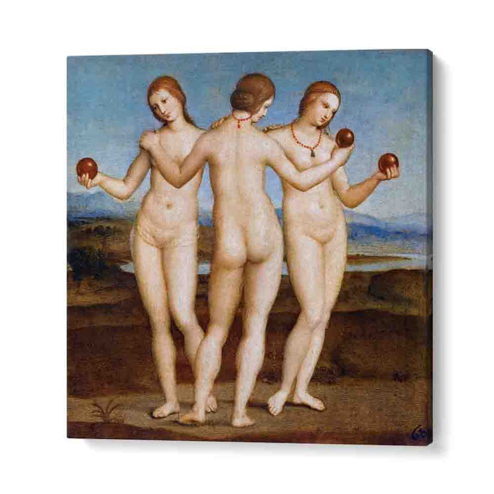 pop art painting - RAPHAEL'S THREE GRACES (1504) by Asianmonk