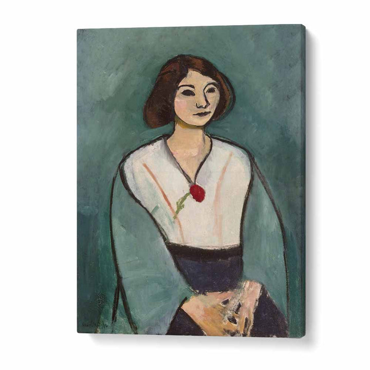 artist x collabs painting - WOMAN IN GREEN WITH A CARNATION (1909) by Asianmonk