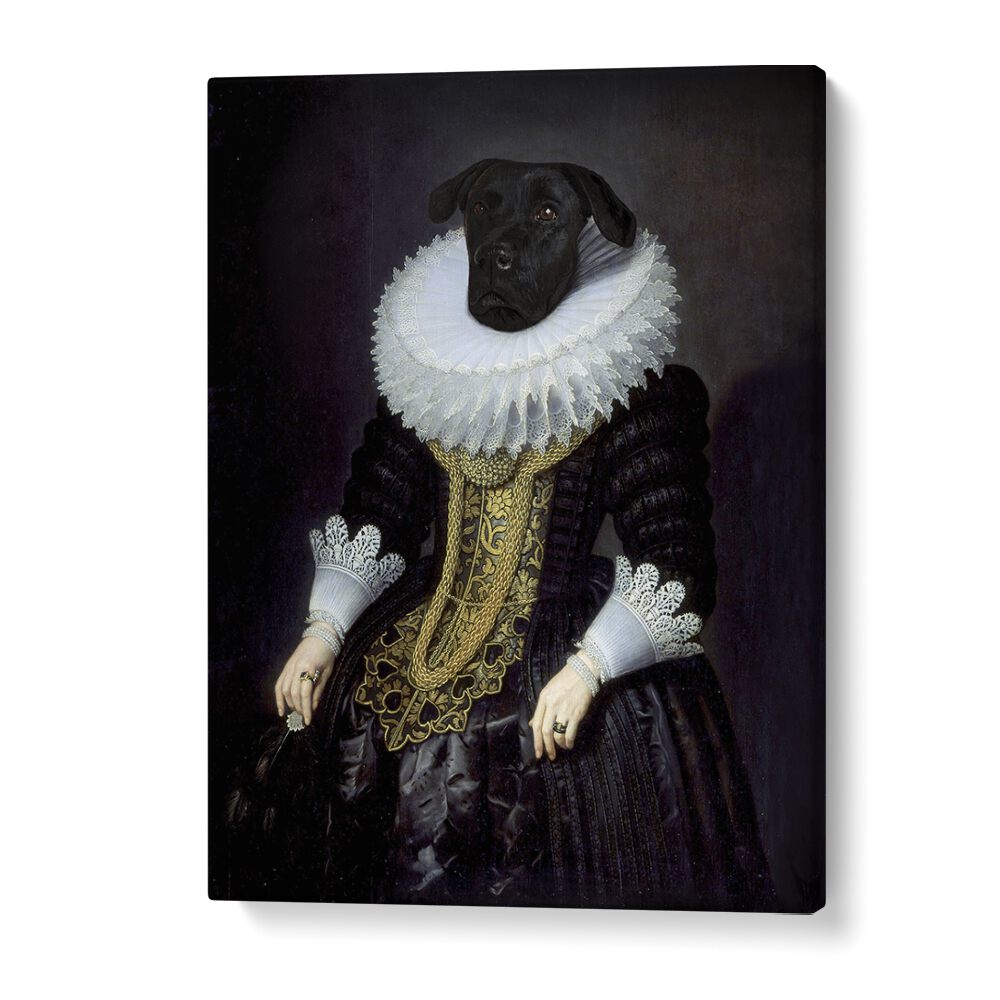 Discover the charm of ANOUK, ANIMAL PAINTINGS featuring a regal dog portrait by Florent Bodart for your home decor.