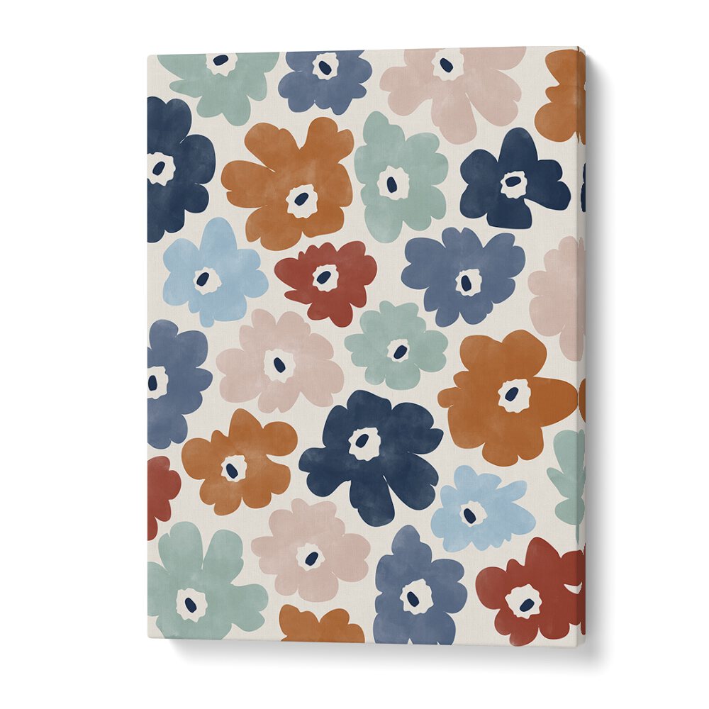 Bright and colorful BLUE TERRACOTTA FLOWERS, FLORAL FLOWER PAINTINGS by Elena Ristova enhance any space beautifully.