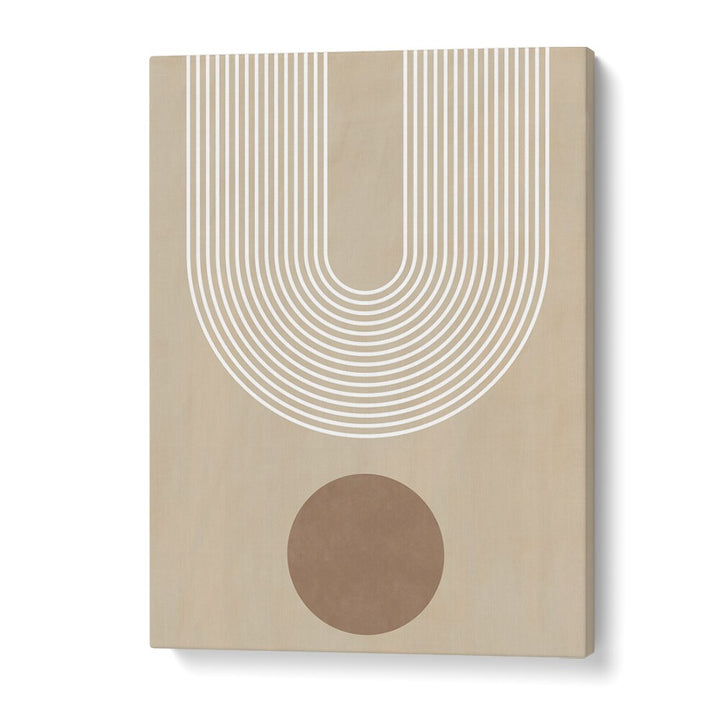 Elegant BEIGE ARC II, BOHO ART PAINTINGS featuring unique lines and earthy tones for modern decor enhancement.
