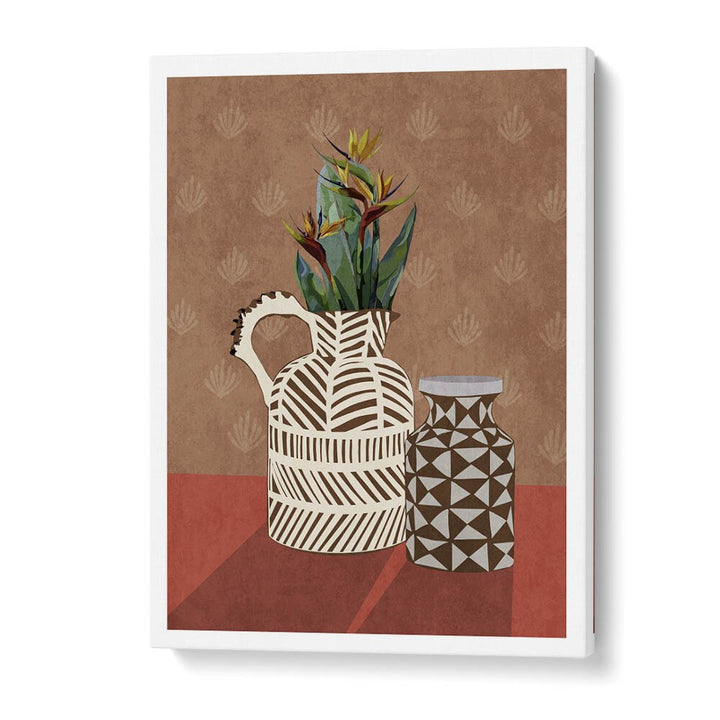 Modern FLOWER VASE IV, BOHO ART PAINTINGS by Emel Tunaboylu, featuring vibrant colors and elegant design.