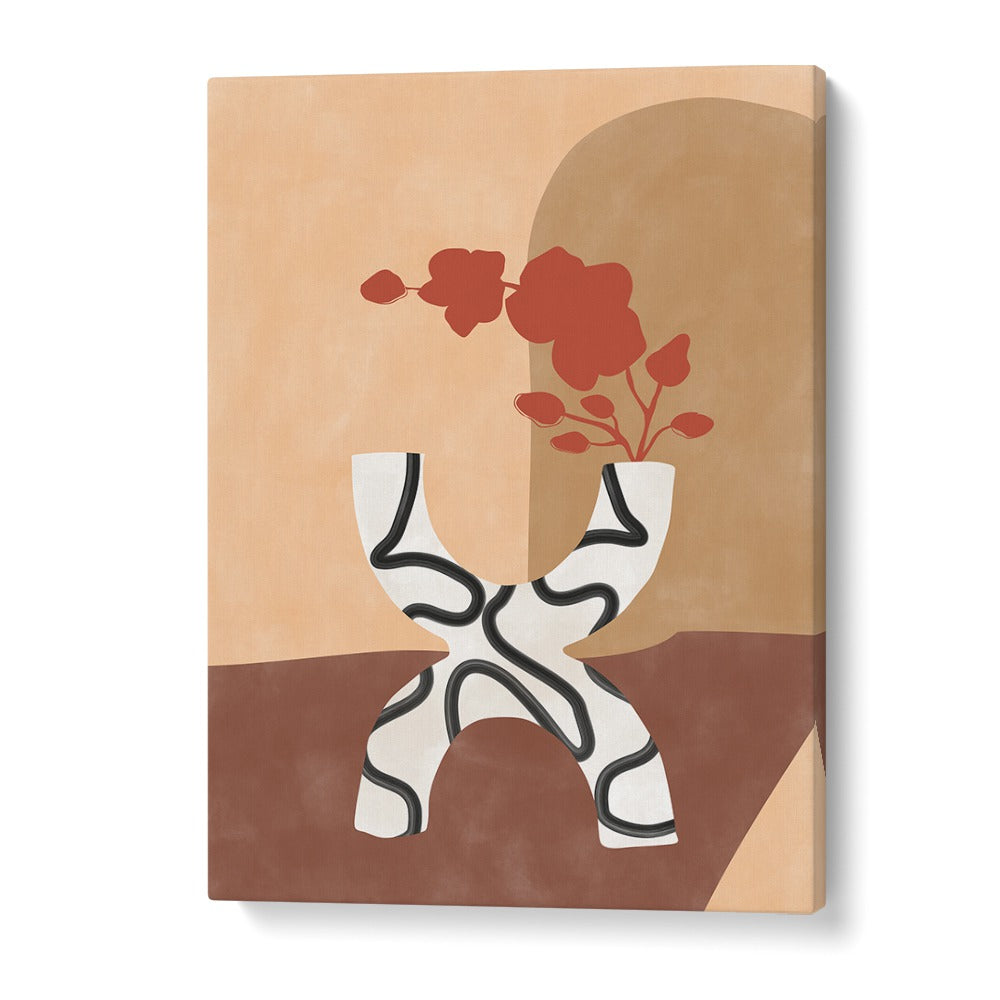 Stylish WHITE AND BLACK FLOWER POT , BOHO ART PAINTINGS by Elena Ristova enhance your home or office decor.