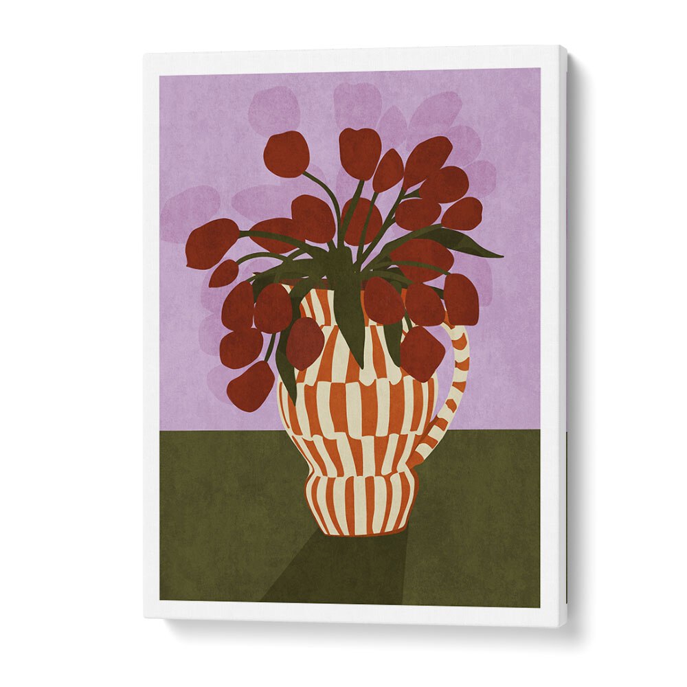 Stunning Flower Vase I by Emel Tunaboylu, perfect for modern decor, showcasing boho art paintings in vibrant colors.