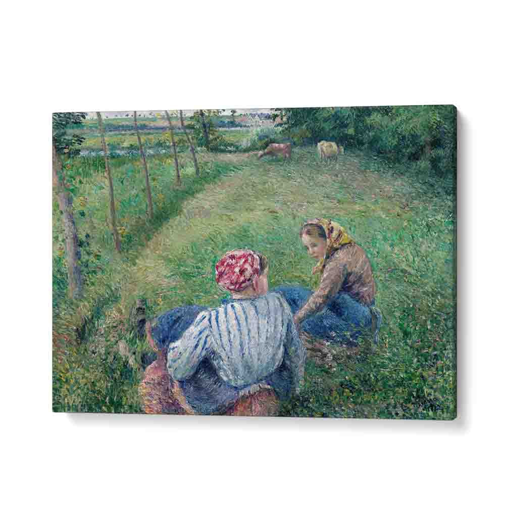 painting - YOUNG PEASANT GIRLS RESTING IN THE FIELDS NEAR PONTOISE (1882) by Asianmonk