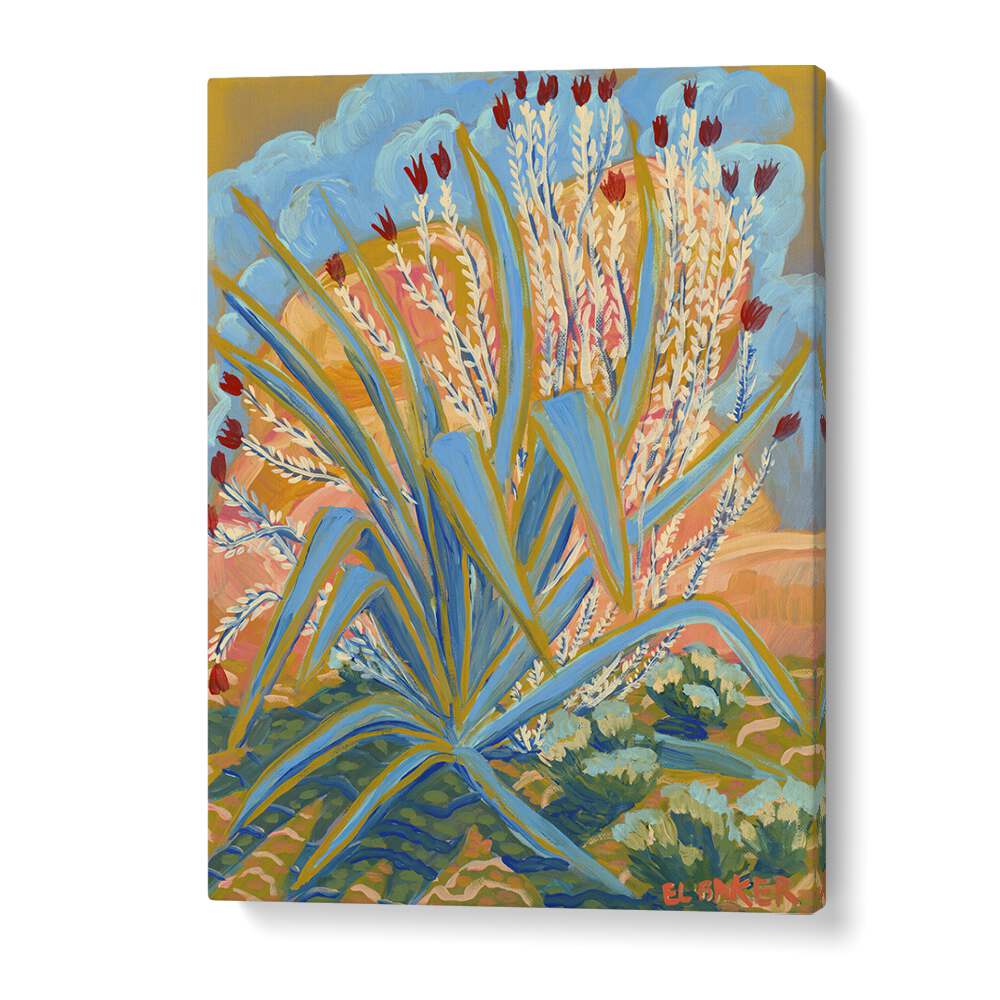Vibrant AGAVE OCTILLO PLANT in Eleanor Baker's FLORAL FLOWER PAINTINGS adds a stunning touch to any space.